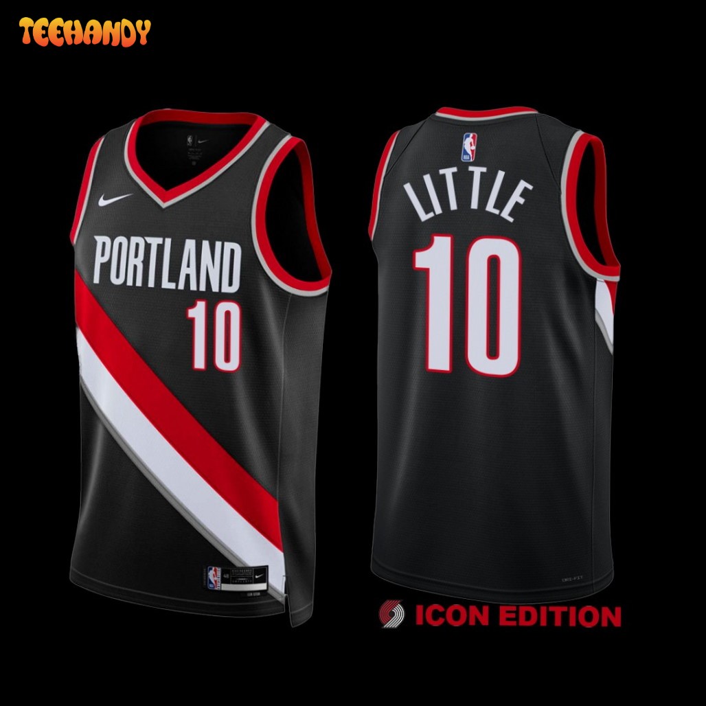 Portland Trail Blazers Nassir Little 2022-23 Black Icon Edition Jersey