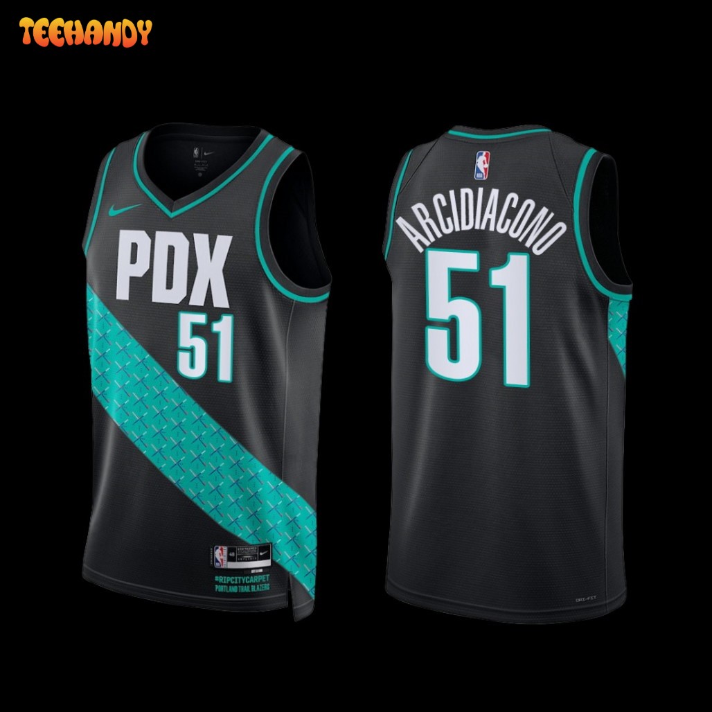 Portland Trail Blazers Ryan Arcidiacono 2022-23 Black City Edition Jersey