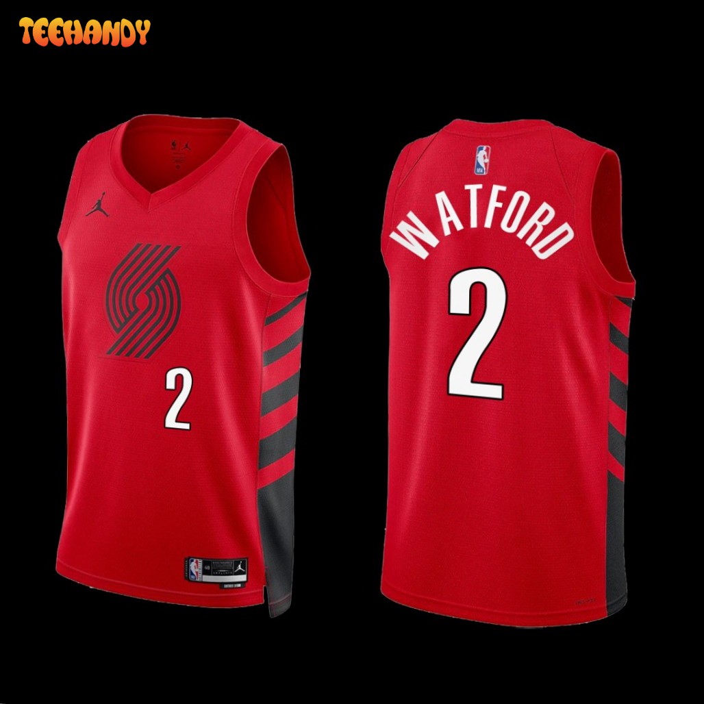 Portland Trail Blazers Trendon Watford 2022-23 Statement Edition Jersey Red