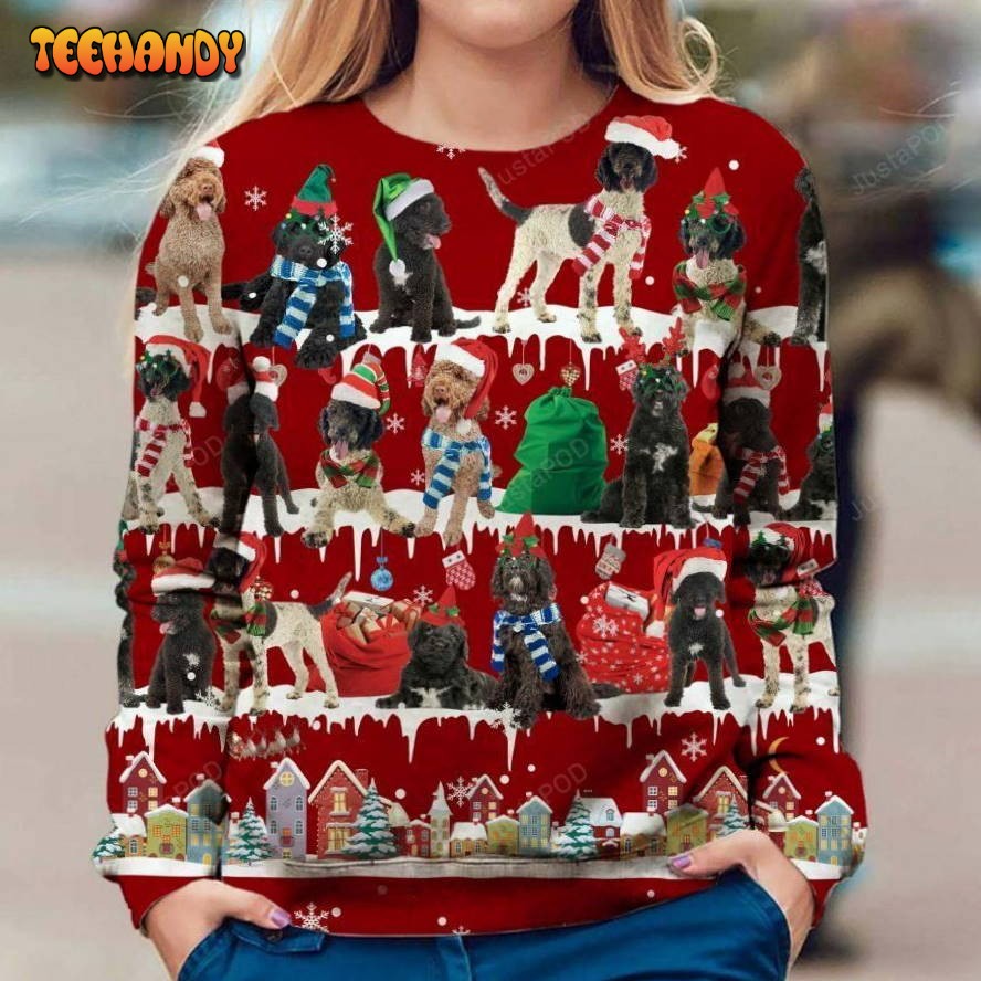 Portuguese Water Dog Ugly Christmas Sweater, All Over Print Sweatshirt