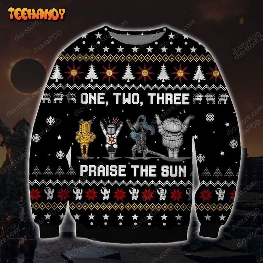 Praise The Sun Knitting Pattern 3d Print Ugly Sweater, Ugly Sweater