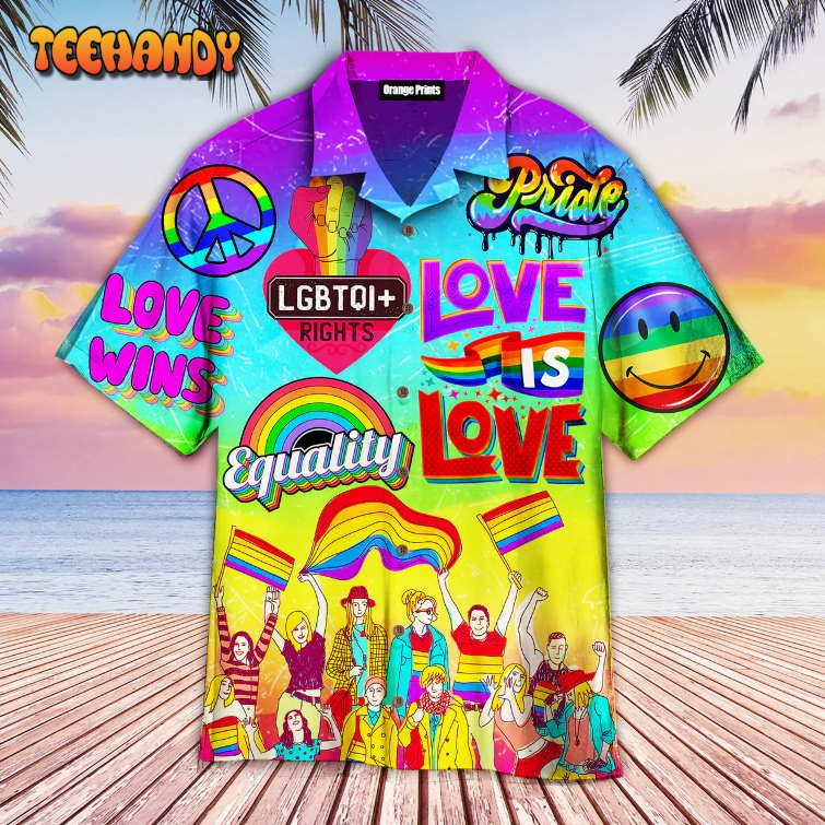 Pride Equality Hawaiian Shirt, Lgbtqi Love Wins Love Is Love Hawaiian Shirt