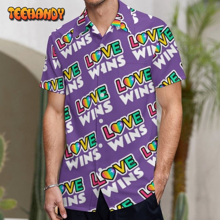 Pride Lgbtq Love Wins Rainbow Purple Hawaiian Vintage Shirt Hawaii