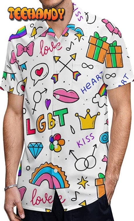 Pride Rainbow Lips Hawaiian T Shirt, Trans Pride Hawaii 3D Shirt For Pride Month