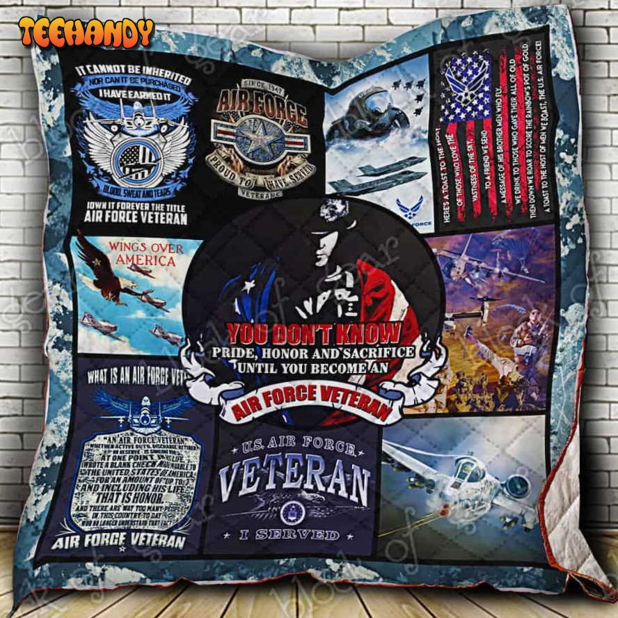 Proud Air Force Veteran 3D Quilt Blanket