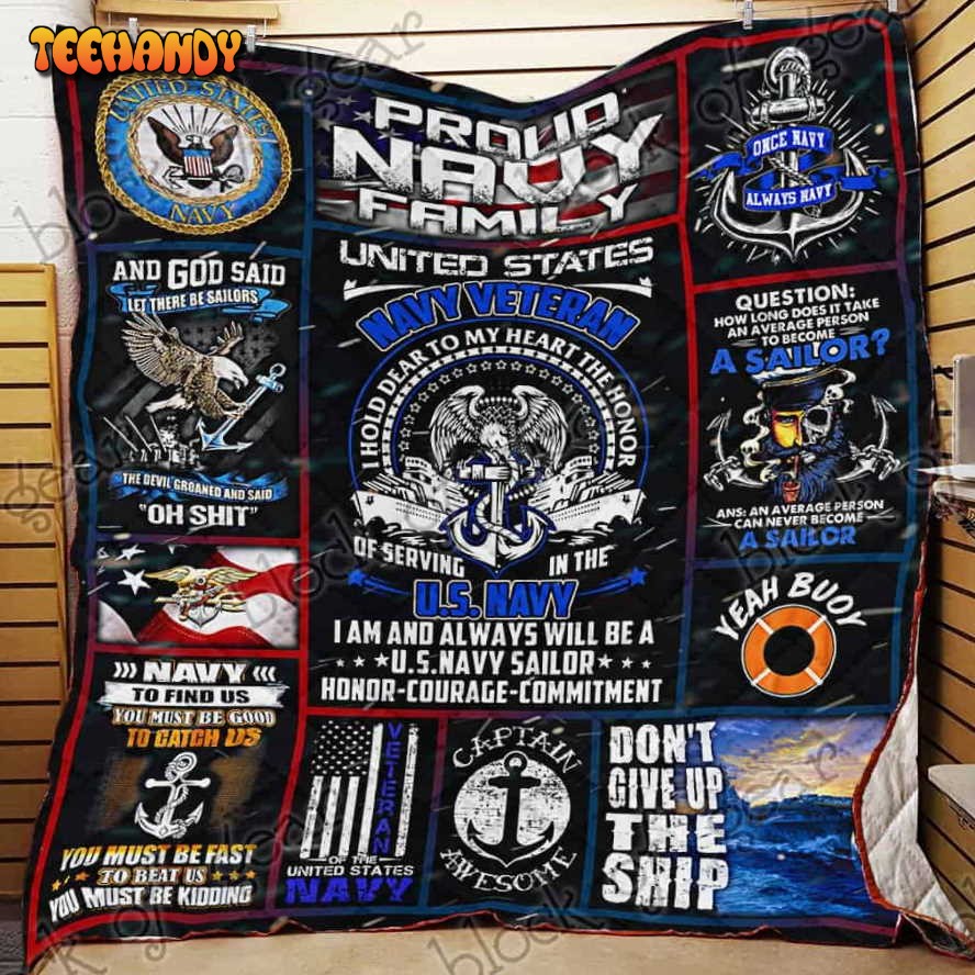 Proud Us Navy 3D Quilt Blanket