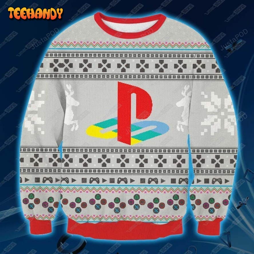 PS4 Play Station 4 Ugly Christmas Sweater, All Over Print Sweatshirt