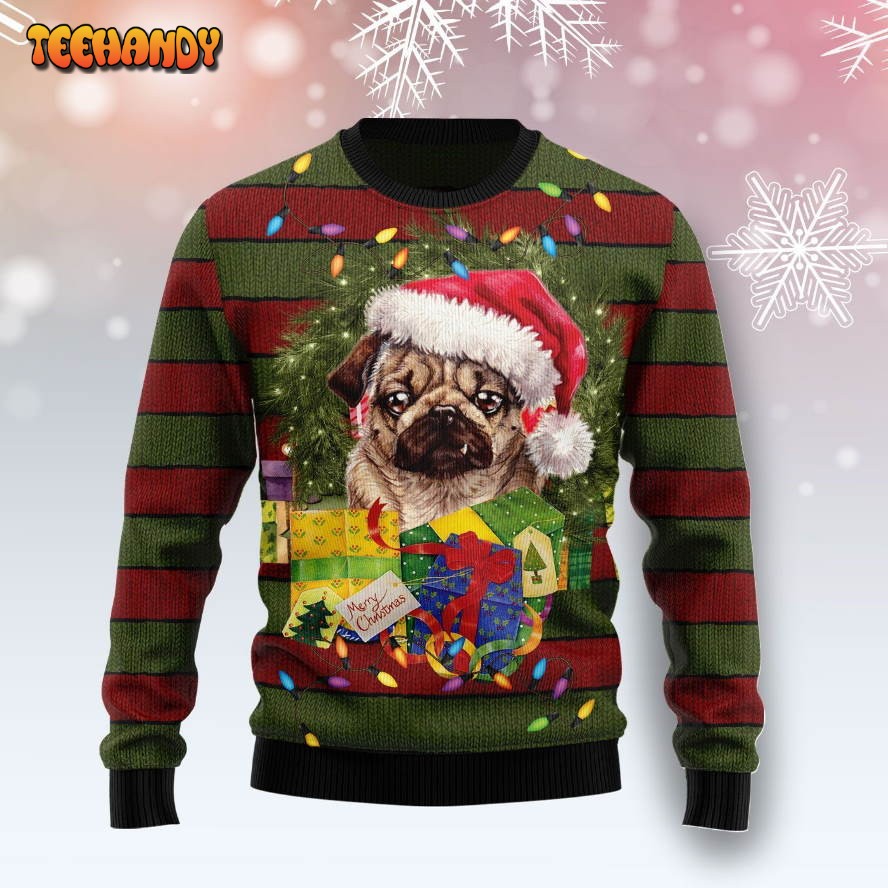 Pug Gift Xmas Ugly Christmas Sweater, All Over Print Sweatshirt, Ugly Sweater