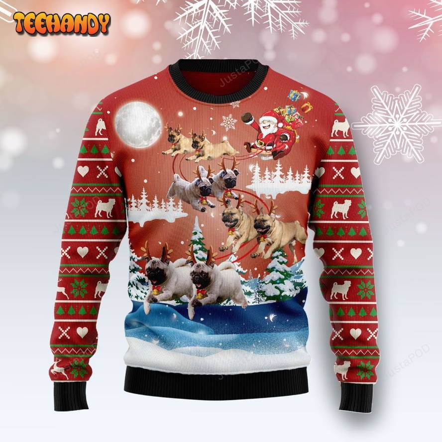 Pug Reindeer Ugly Christmas Sweater, Ugly Sweater, Christmas Sweaters