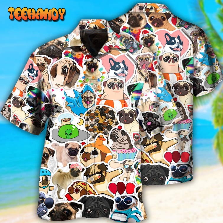 Pug So Funny Pug Style Hawaiian Shirt