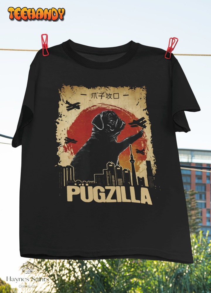 Pugzilla Classic T-Shirt, Funny Pet Design, Dog Lover Gift, Pugzilla Shirt