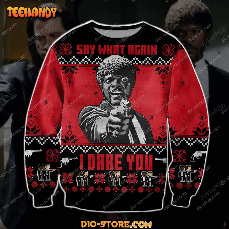 Pulp Fiction Ugly Christmas Sweater, All Over Print Sweatshirt, Ugly Sweater