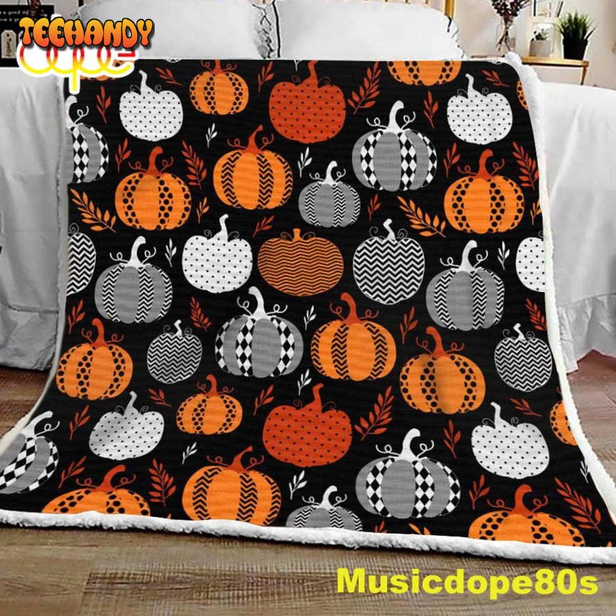 Pumpkin Patch Halloween Sofa Fleece Throw Blanket