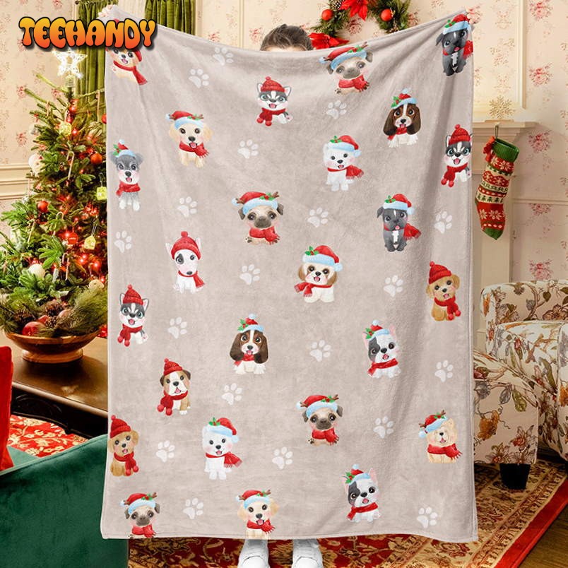 Puppy Portrait Cartoon Blanket