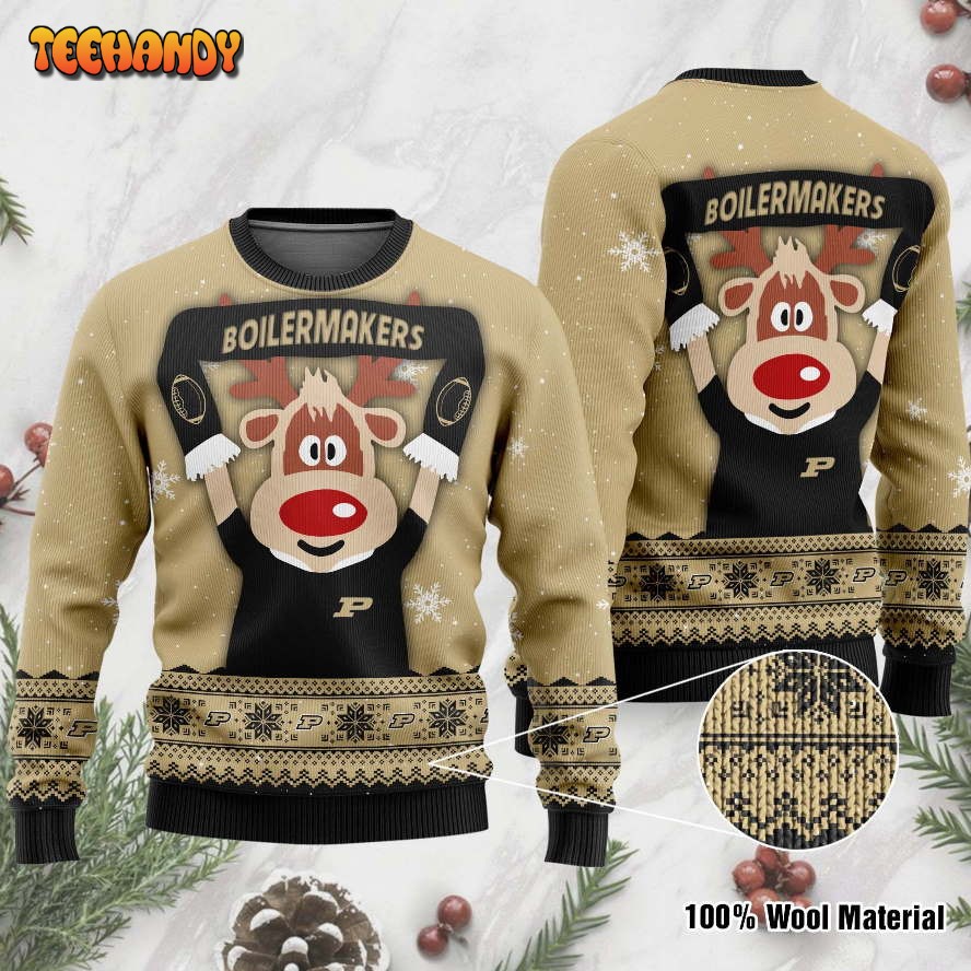 Purdue Boilermakers Funny Ugly Christmas Sweater, Ugly Sweater