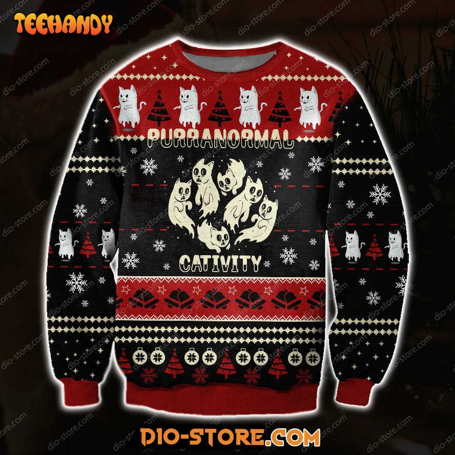 Purranormal Cativity 3D All Over Print Ugly Christmas Sweater, Ugly Sweater