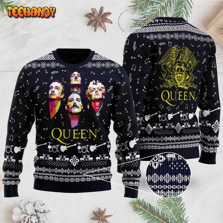 Queen Band Ugly Christmas Sweater, All Over Print Sweatshirt, Ugly Sweater