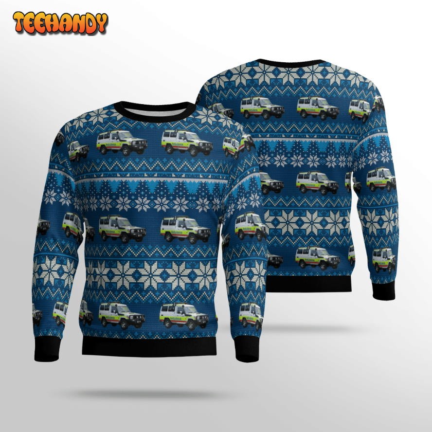 Queensland Ambulance Service Toyota Landcruiser Ugly Christmas Sweater