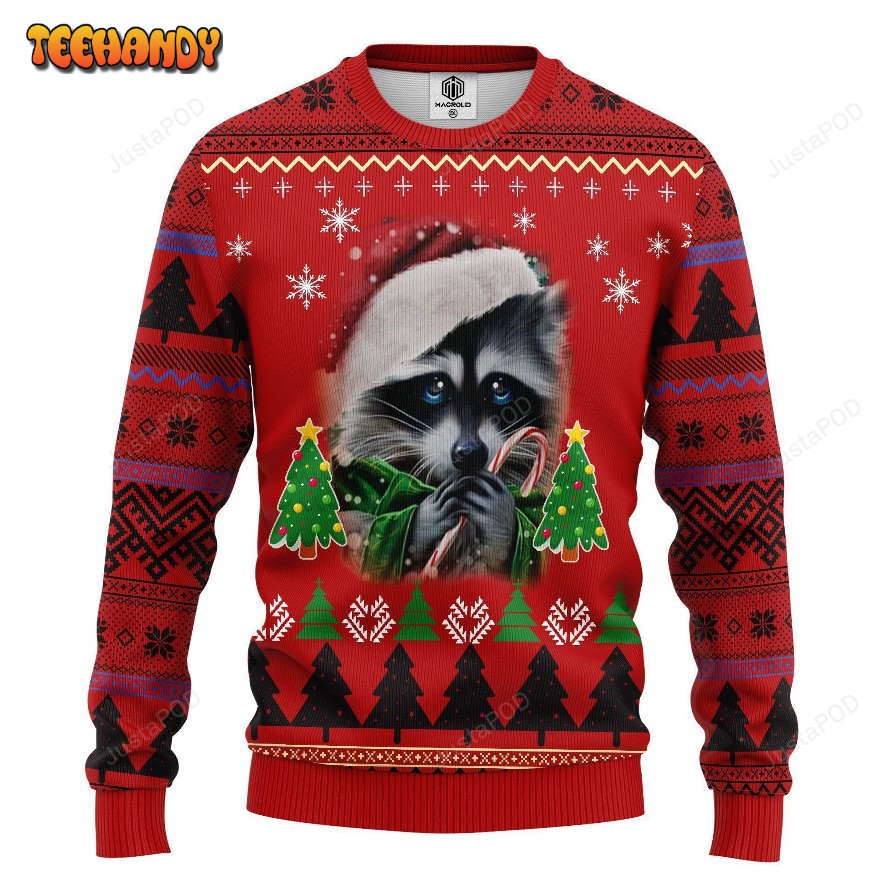 Raccoon Candy Ugly Christmas Sweater, Ugly Sweater, Christmas Sweaters