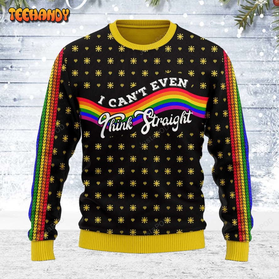 Rainbow LGBT Flag Ugly Christmas Sweater, All Over Print Sweatshirt, Ugly Sweater