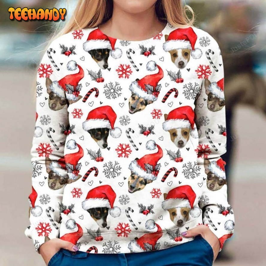 Rat Terrier Ugly Christmas Sweater, All Over Print Sweatshirt, Ugly Sweater