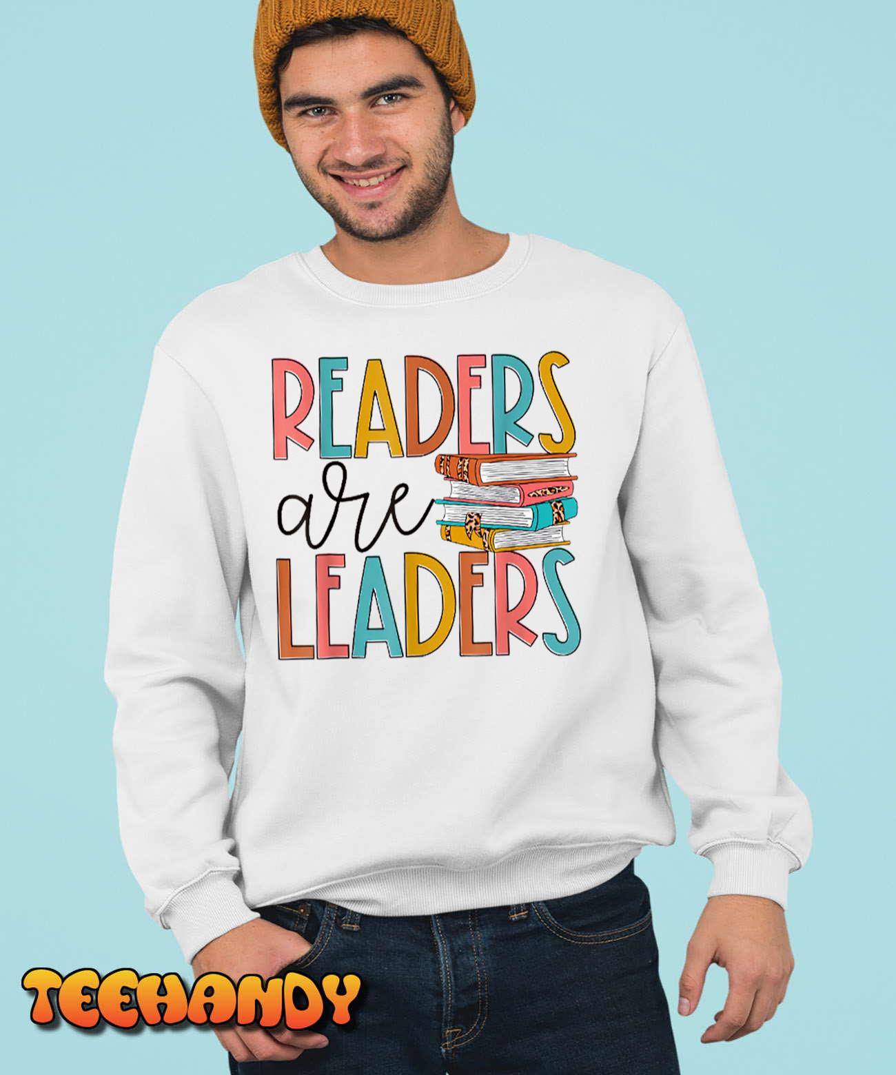 Readers Are Leaders Leopard Book Lover Back To School Women T-Shirt