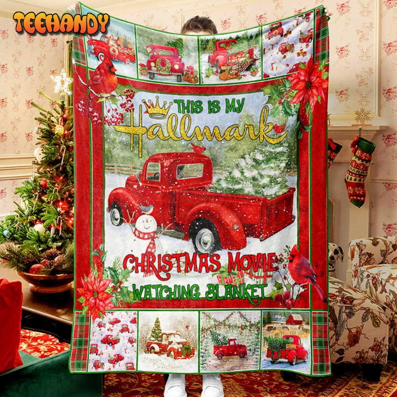 Red Truck And Snowman Christmas Blanket  Snowman Hallmark Blanket