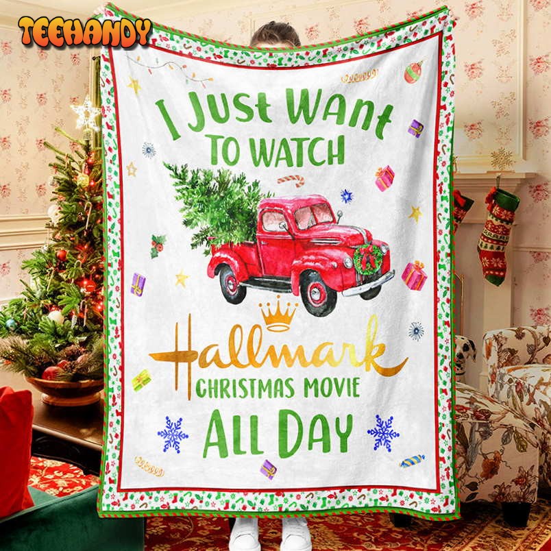 Red Truck Christmas Tree Christmas Blanket