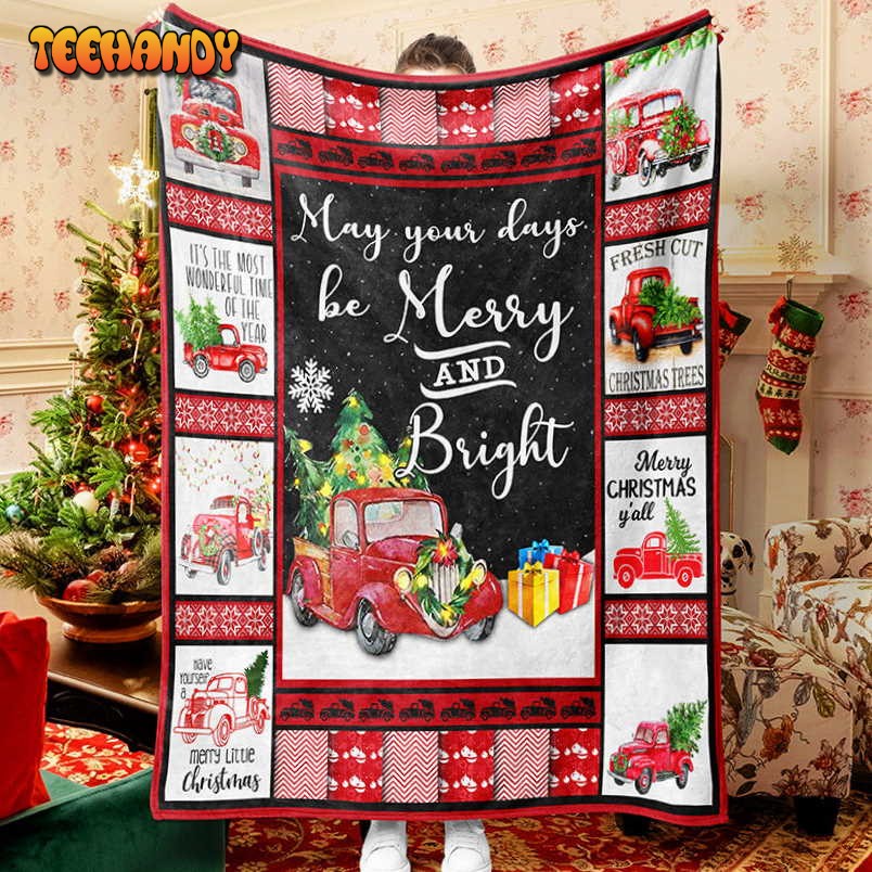 Red Truck Christmas Tree Christmas Christmas Blanket