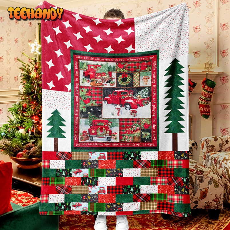 Red Truck Christmas Tree Christmas Design Christmas Blanket Snowman