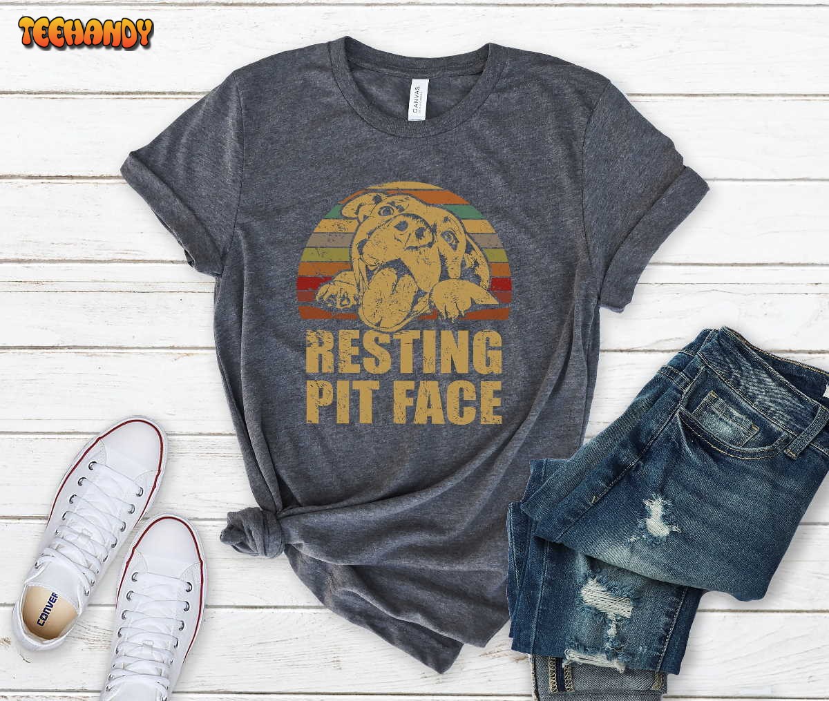 Resting Pit Face T-shirt, Pitbull Mom Shirt, American Pitbull Sweashirt