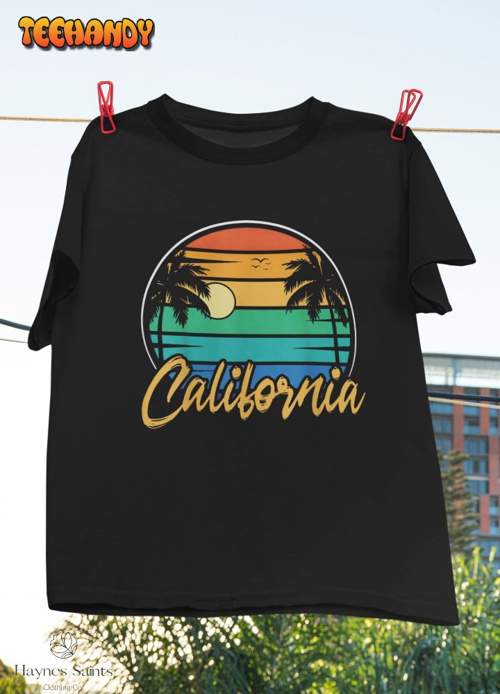 Retro Californian Summer Vacation Palm Trees Ca California Vintage T-Shirt