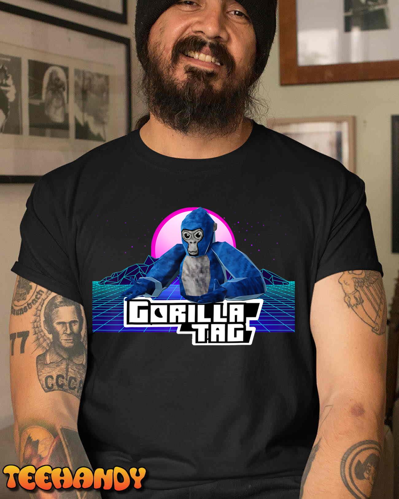 Retro Gorilla Shirt Monkey Tag Gorilla VR Gamer Gifts T-Shirt