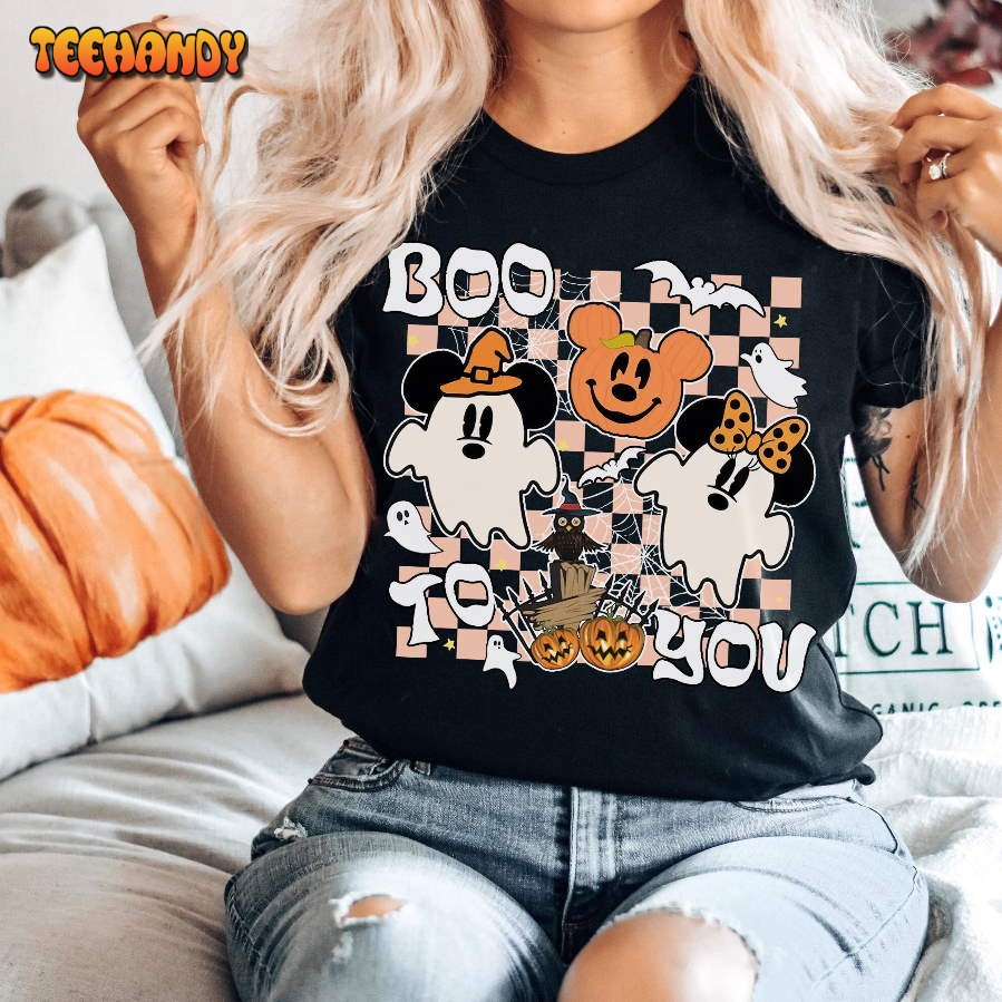 Retro Mickey Minnie Halloween Shirt, Spooky Season Boo To You Shirt