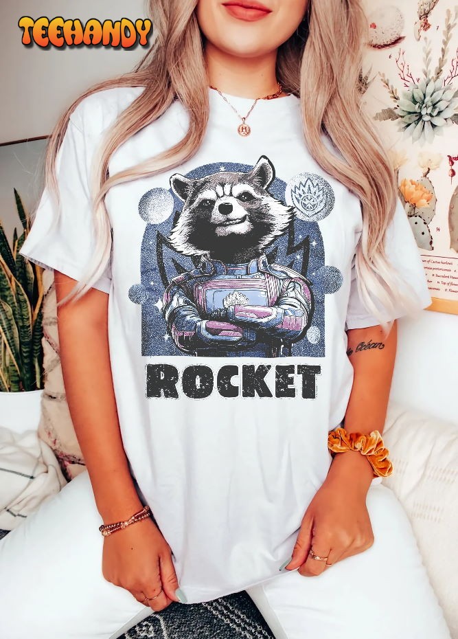 Retro Rocket Raccoon Shirt, Marvel Guardians Of The Galaxy 3 Shirt