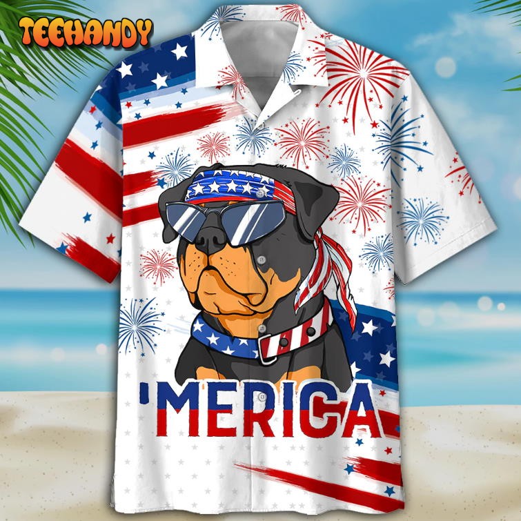 Rottweiler New Hawaiian Shirts For Independence Day, Funny Cute Dog