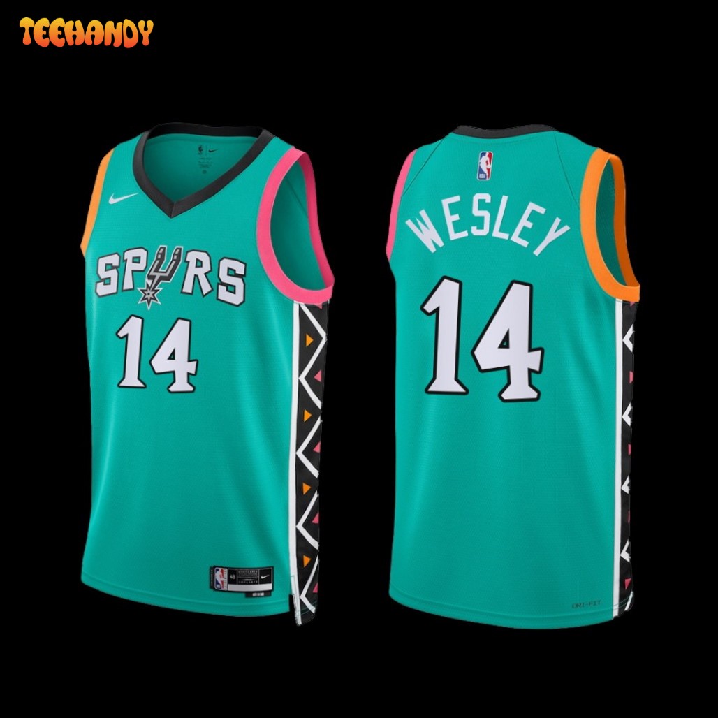 San Antonio Spurs Blake Wesley 2022-23 City Edition Jersey Turquoise