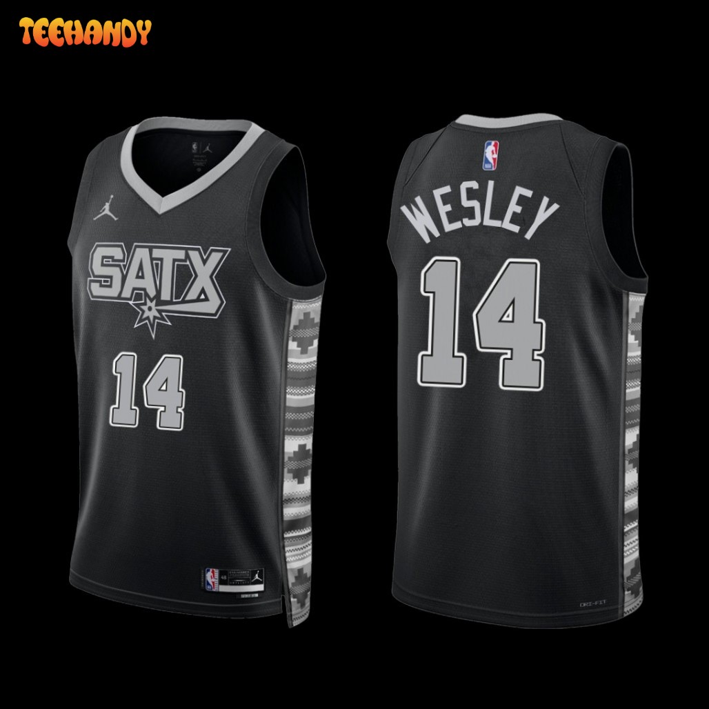 San Antonio Spurs Blake Wesley 2022-23 Statement Edition SATX Jersey Black