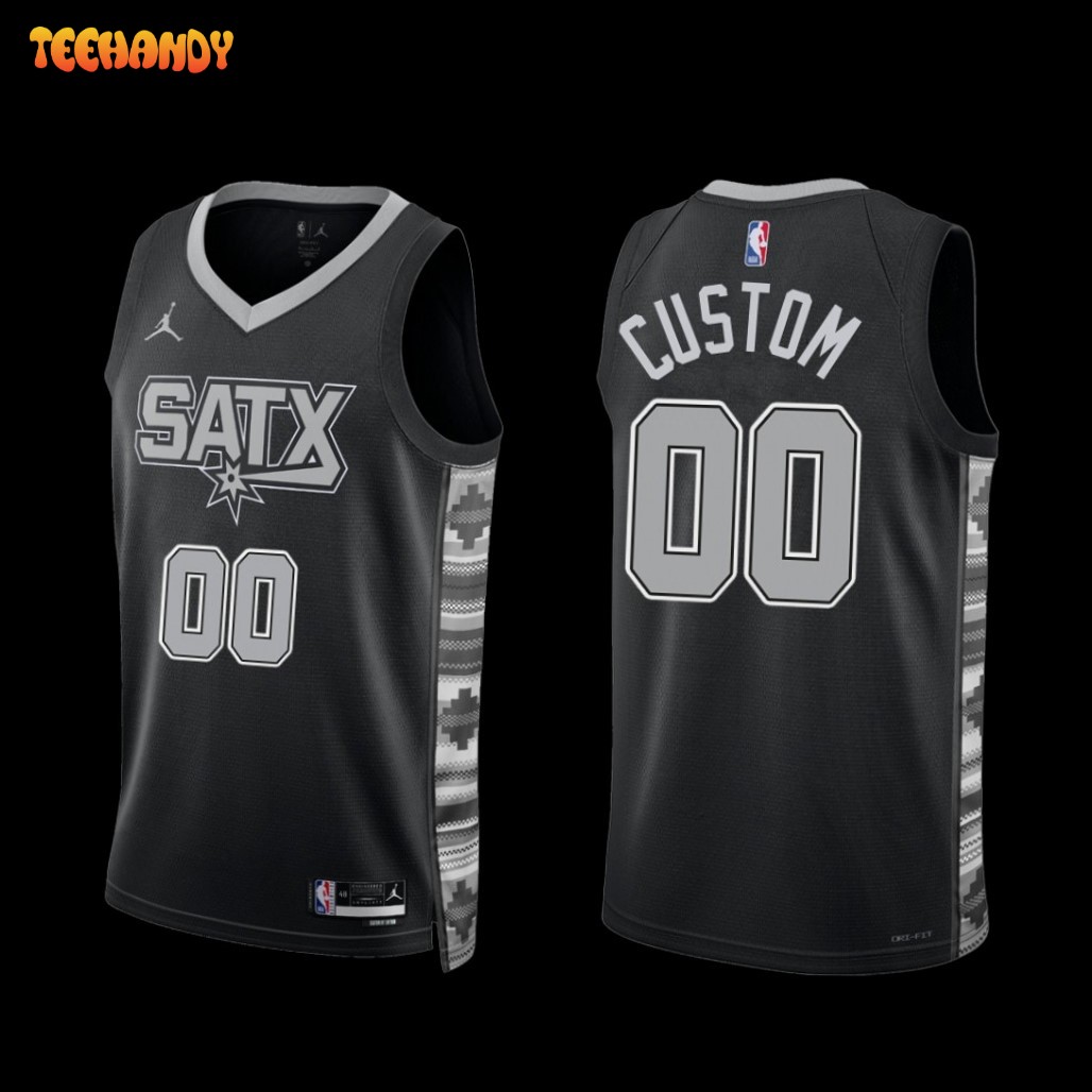 San Antonio Spurs Custom 2022-23 Statement Edition SATX Jersey Black