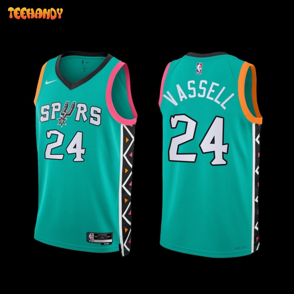 San Antonio Spurs Devin Vassell 2022-23 City Edition Jersey Turquoise