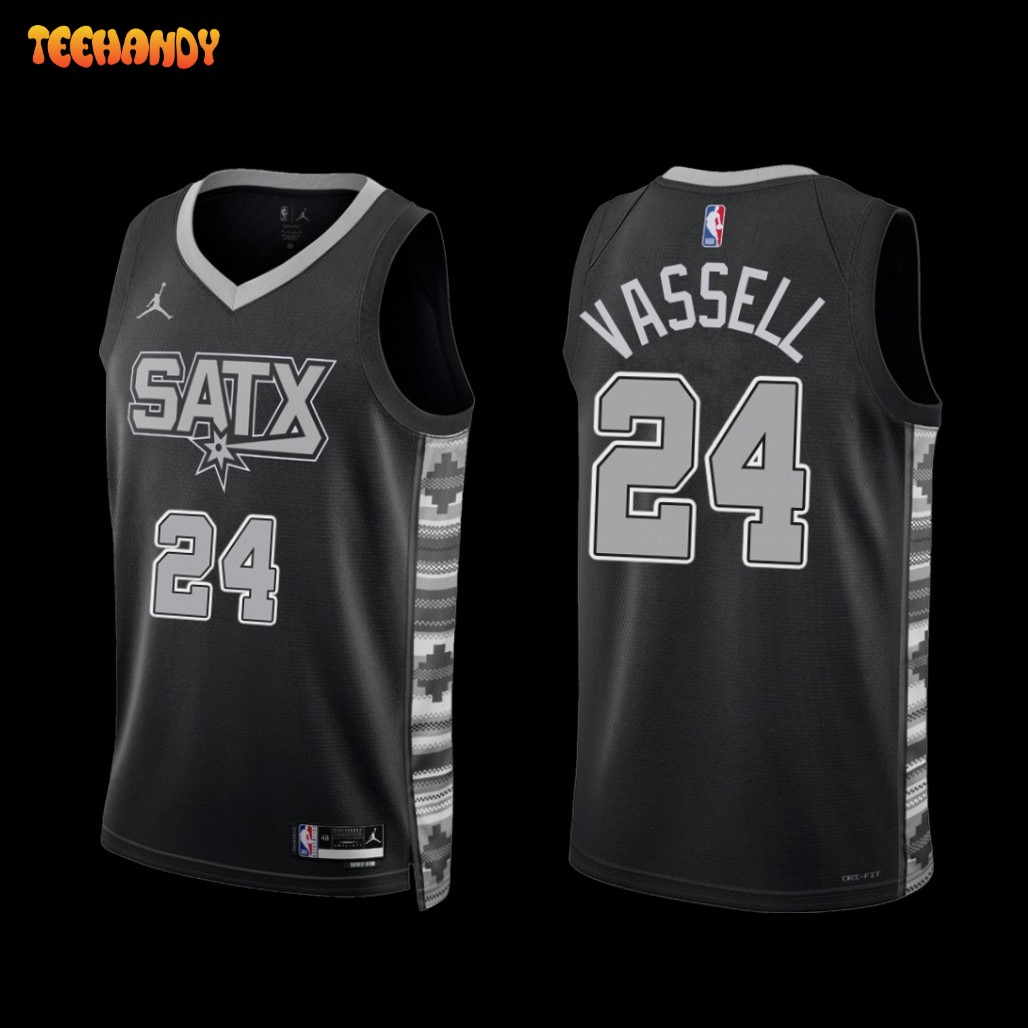 San Antonio Spurs Devin Vassell 2022-23 Statement Edition SATX Jersey Black