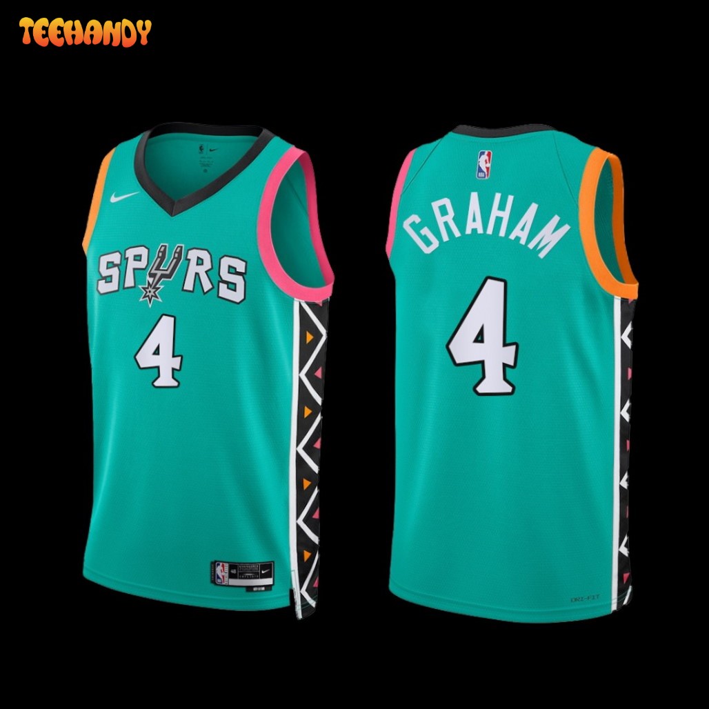 San Antonio Spurs Devonte’ Graham 2022-23 City Edition Jersey Turquoise