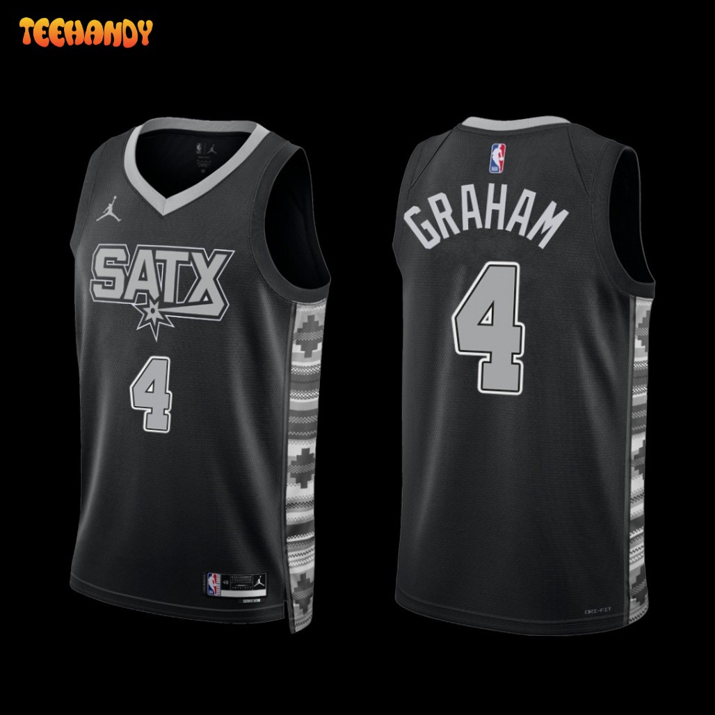 San Antonio Spurs Devonte’ Graham 2022-23 Statement Edition Jersey Black