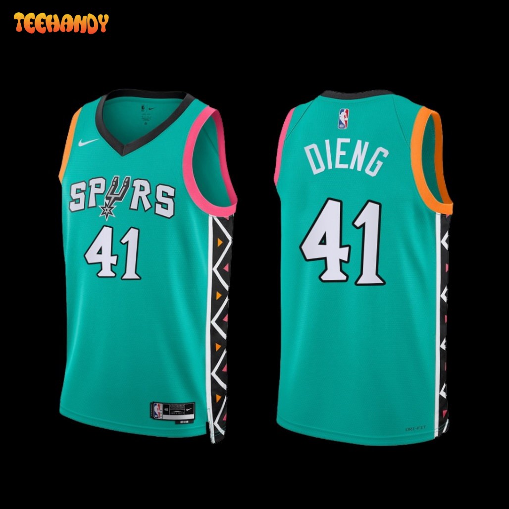 San Antonio Spurs Gorgui Dieng 2022-23 City Edition Jersey Turquoise