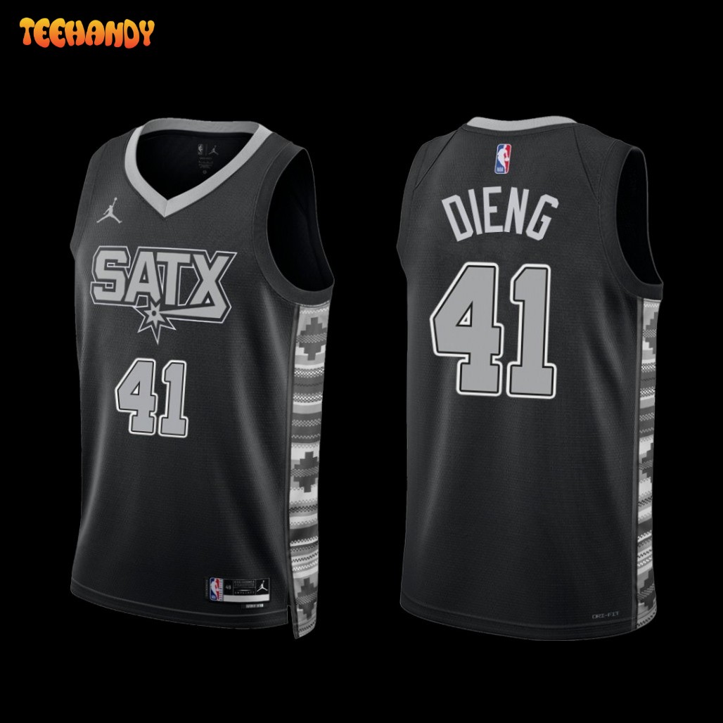 San Antonio Spurs Gorgui Dieng 2022-23 Statement Edition SATX Jersey Black