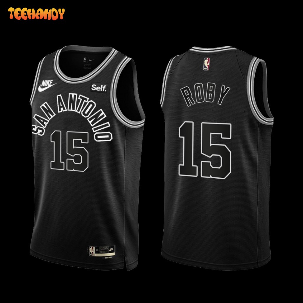 San Antonio Spurs Isaiah Roby 2022-23 Black Classic Edition Jersey