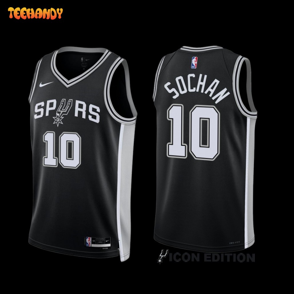 San Antonio Spurs Jeremy Sochan 2022-23 Icon Edition Jersey Black