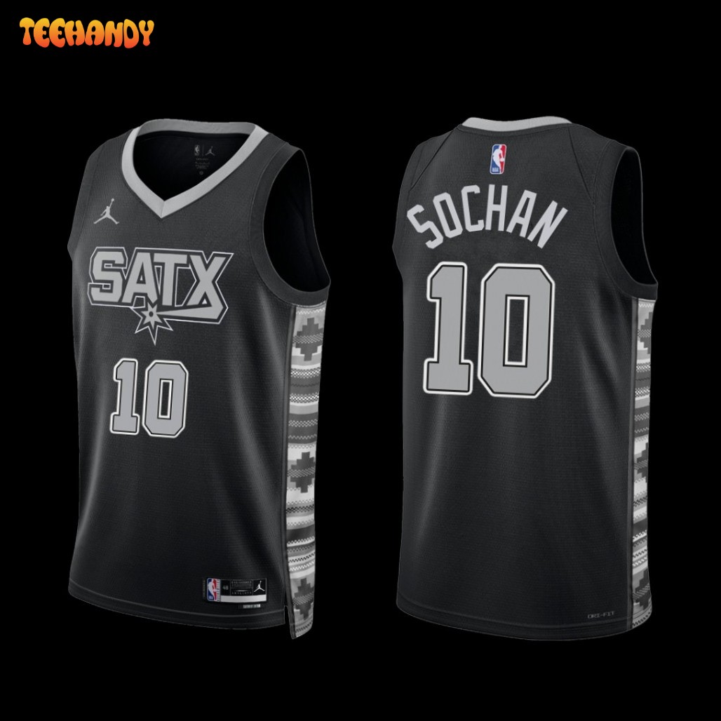 San Antonio Spurs Jeremy Sochan 2022-23 Statement Edition SATX Jersey Black