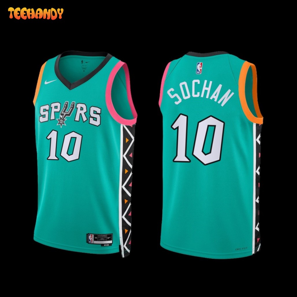 San Antonio Spurs Jeremy Sochan 2022-23 Teal City Edition Jersey