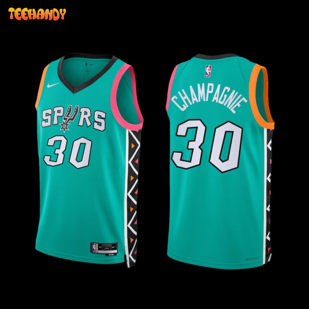 San Antonio Spurs Julian Champagnie 2022-23 Turquoise City Edition Jersey